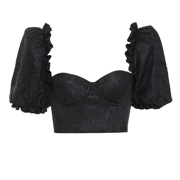 HOUSE OF CB AMARE BLACK PUFF SLEEVE CORSET XS - Picture 4 of 9